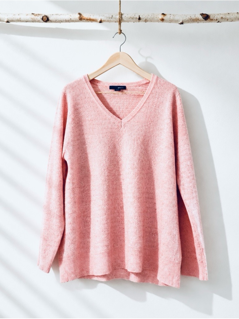 Basic Edition V-neck Pink Women's Sweater